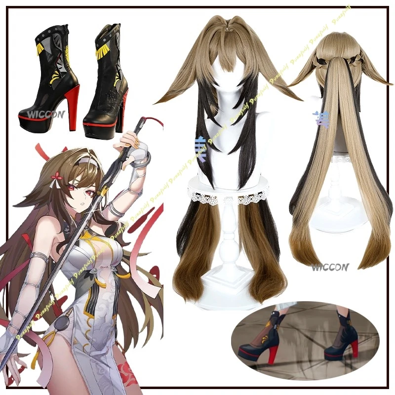 

Zenless Zone Zero Ye Shunguang Cosplay Costumes Wig Shoes Girl Hair Stage Suit Black Shoe Cute Woman Props Christmas Halloween