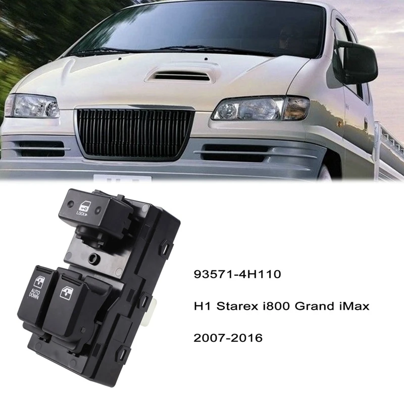 Car Window Lift Switch Component (Front Left) 93571-4H110 For HYUNDAI H-1 Cargo (TQ) 2008-2011 2PCS