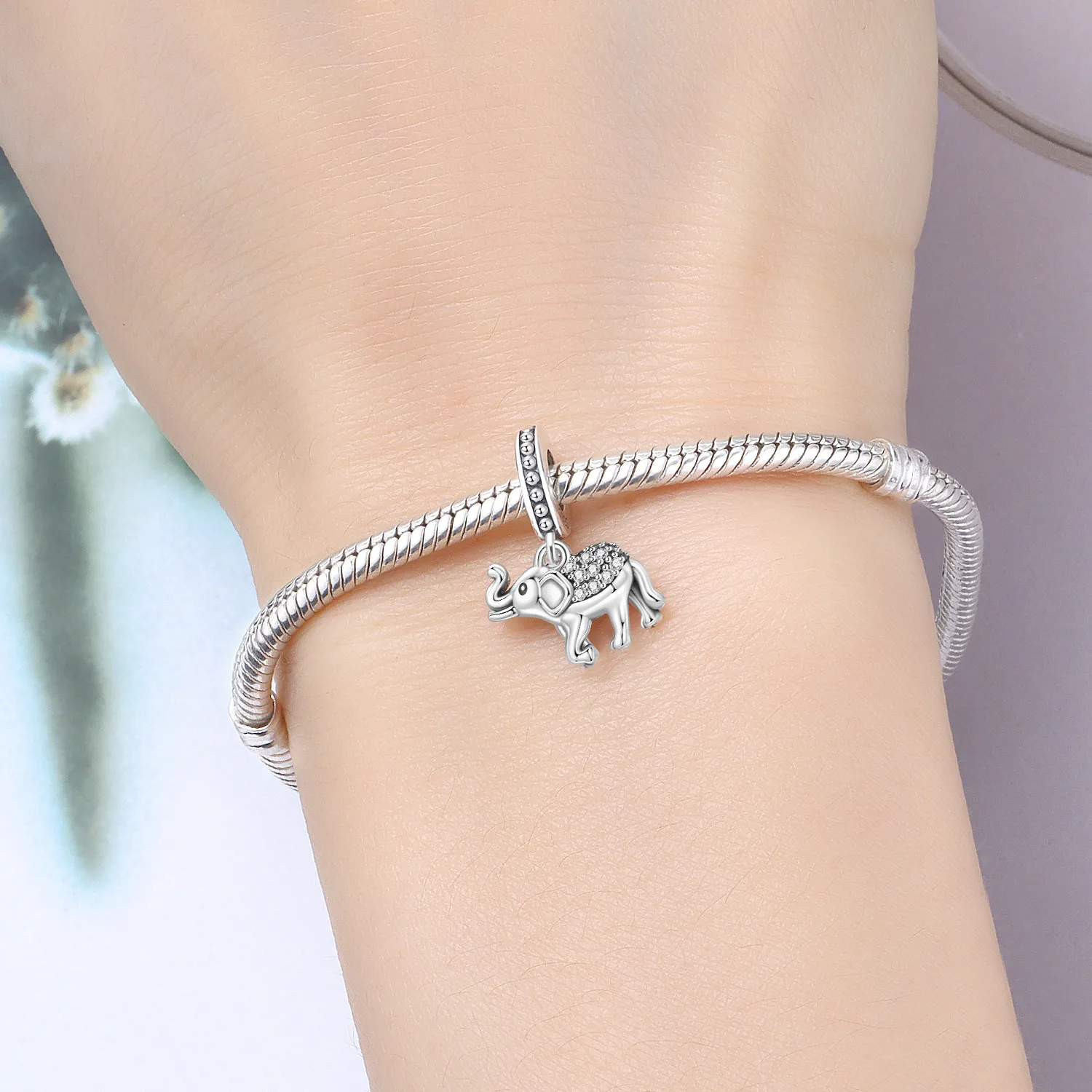 CYMYSS 925 Sterling Silver Charm Cute Animals Bead Elephant Pendant Fit Bracelets Necklace DIY Jewelry Making Party Gift
