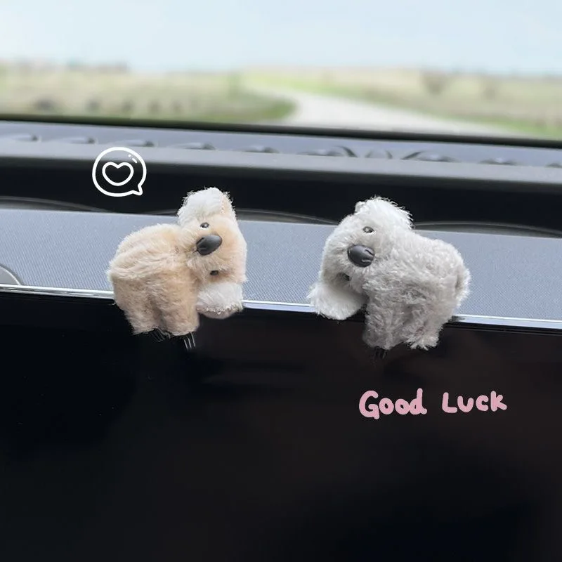 Plush Cute Koala Car Interior Decoration Auto Rearview Mirror Control Screen Decoration Sun Visor Card Clip Gift Car Accessories