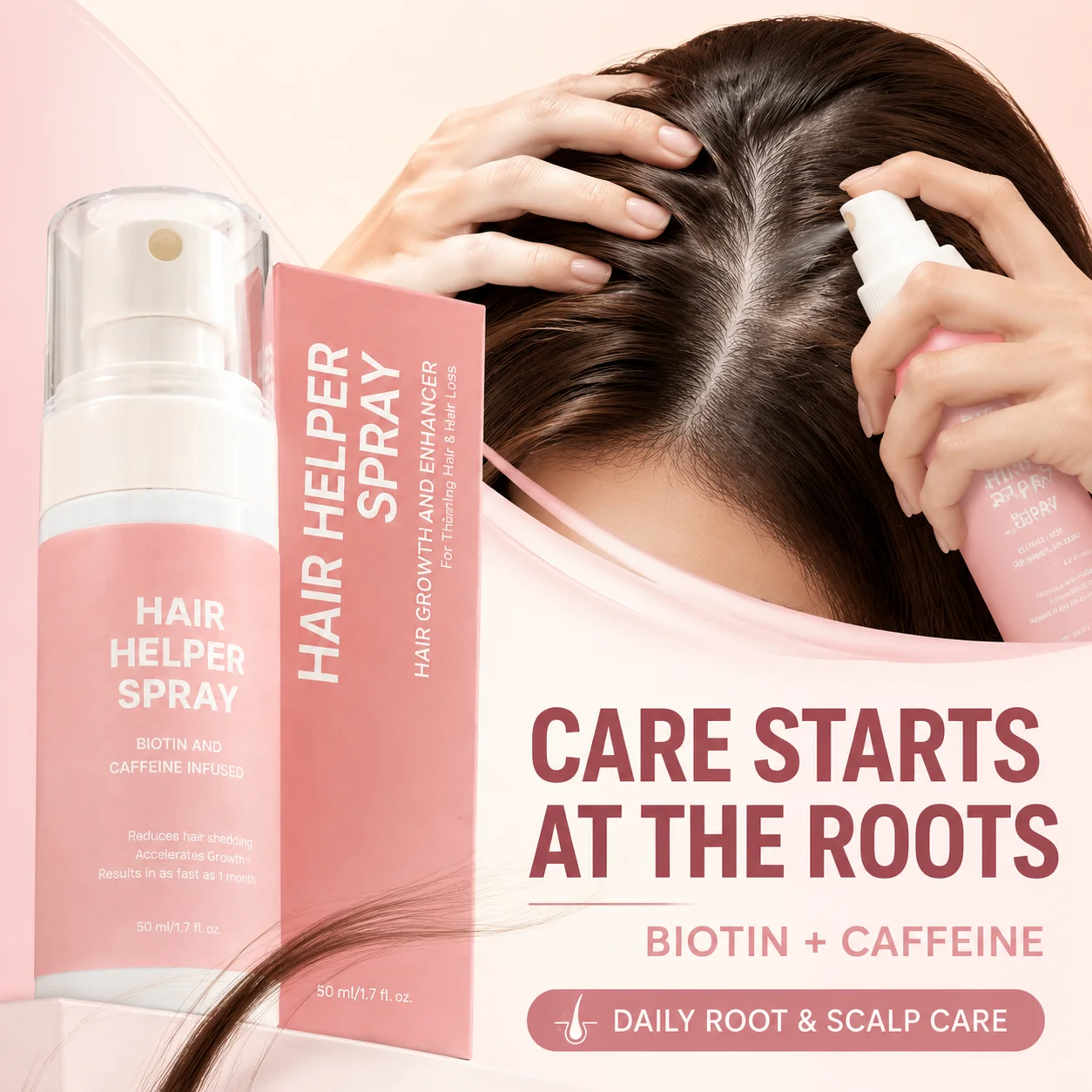 Hair Helper Nourishing Hair Spray Scalp Conditioning Leave‑in Mist Moisturizing Hair‑Care Treatment Spray For Thinning Hair