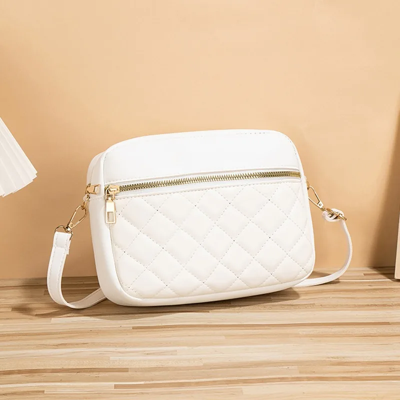 PU Leather Crossbody Bags Zipper New Fashion Shoulder Bag for Women Large Capacity Embroidery Thread Small Purse and Handbags