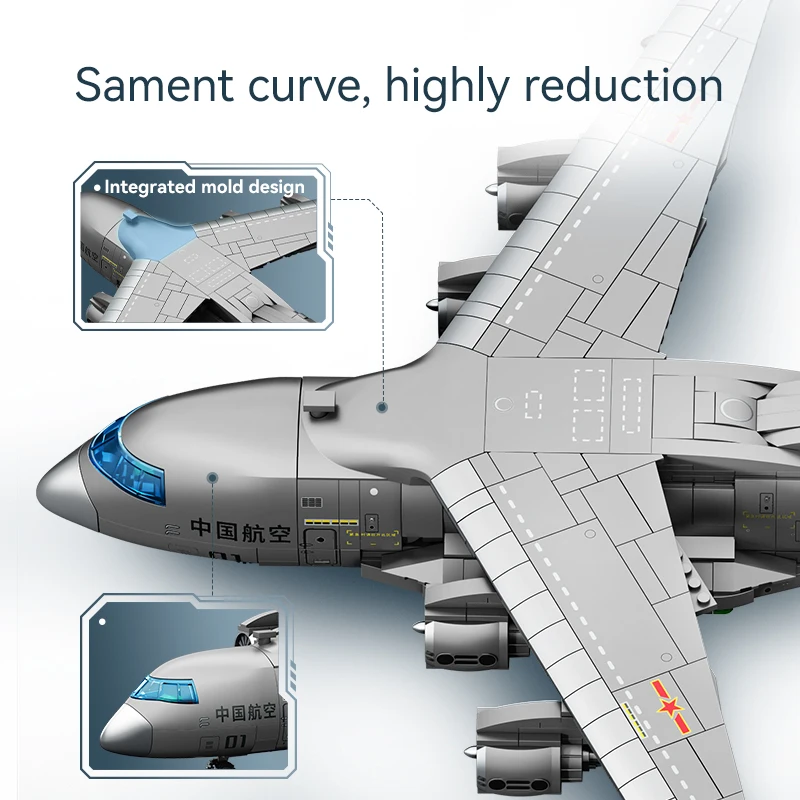 2025 New Aircraft Series Large Kunpeng Transport Aircraft Small Particle High Difficulty Assembly Boy Toy Building Blocks