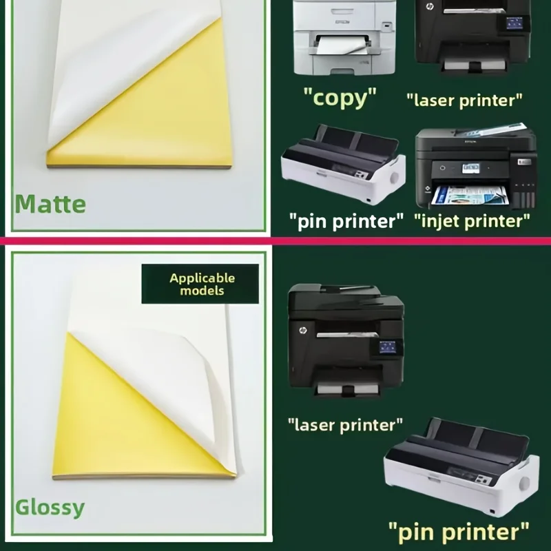 A4 Self-Adhesive Printing Paper Packaging Material, Home Organization, Smooth Surface, Professional Printing, High-Quality Paper