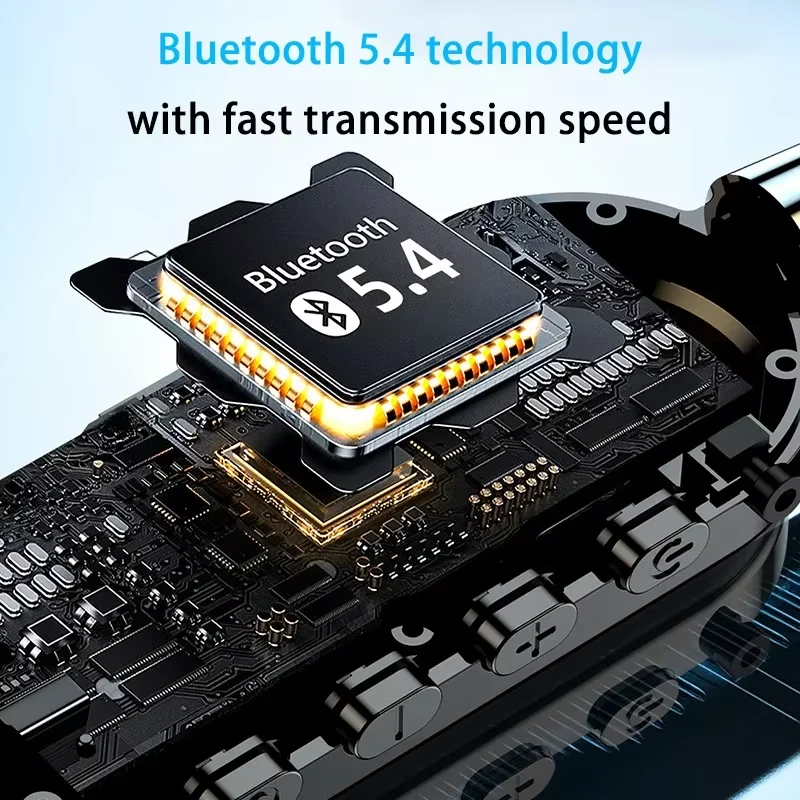 بلوتوث 5.4 سماعة معلقة للرقبة شاشة LED HiFi صوت سماعات أذن لاسلكية سماعات ألعاب رياضية بشريط حول الرقبة