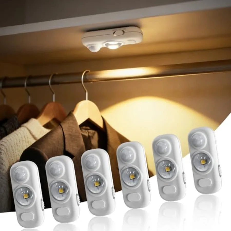 

Under Cabinet Lighting, [6 Pack] Rechargeable Battery Operated Motion Sensor Light Indoor, 3000K/4000K/5000K Wireless Magnetic