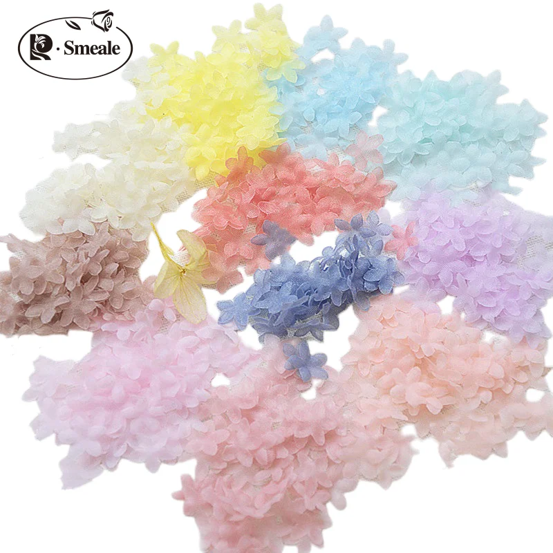 100-200PCS Multicolor DIY Handmade 3D Organza Flower   DIY Wedding Dress Veil Mini Flowers Baby Clothes Making Materials