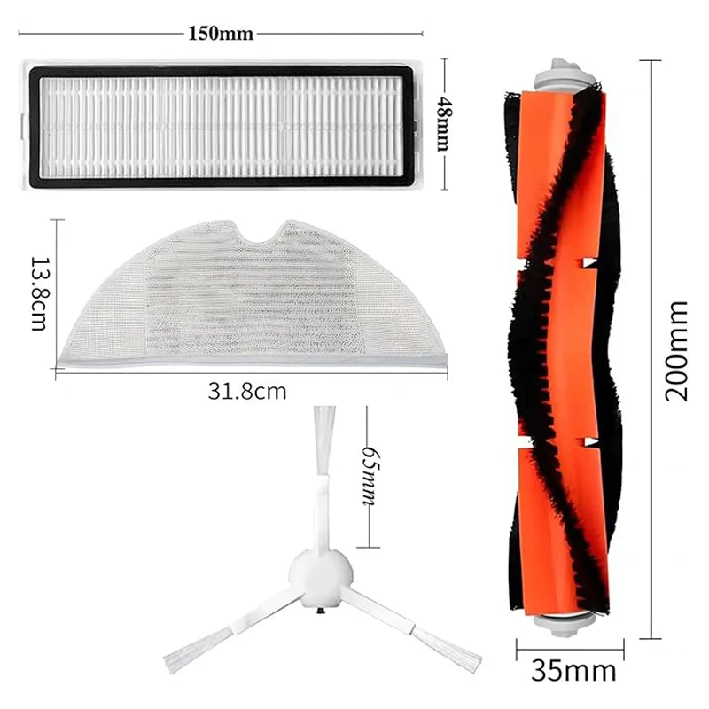 For Xiaomi Mi Mop 2 Pro+/STYTJ02ZHM Robot Vacuum Accessories Main Brush HEPA Filter Side Brush Mop Cloth Replacement Parts view 6