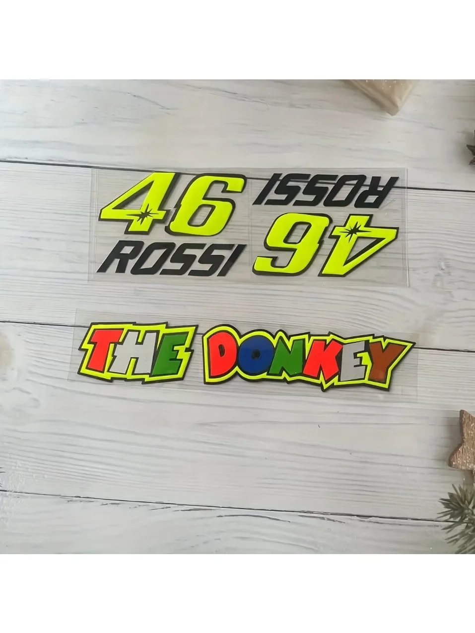 AliExpress NONE 1PC Rossi 46/94 & "THE DONKEY" Motorcycle Stickers - Racing - themed Decals for Bike Decor
