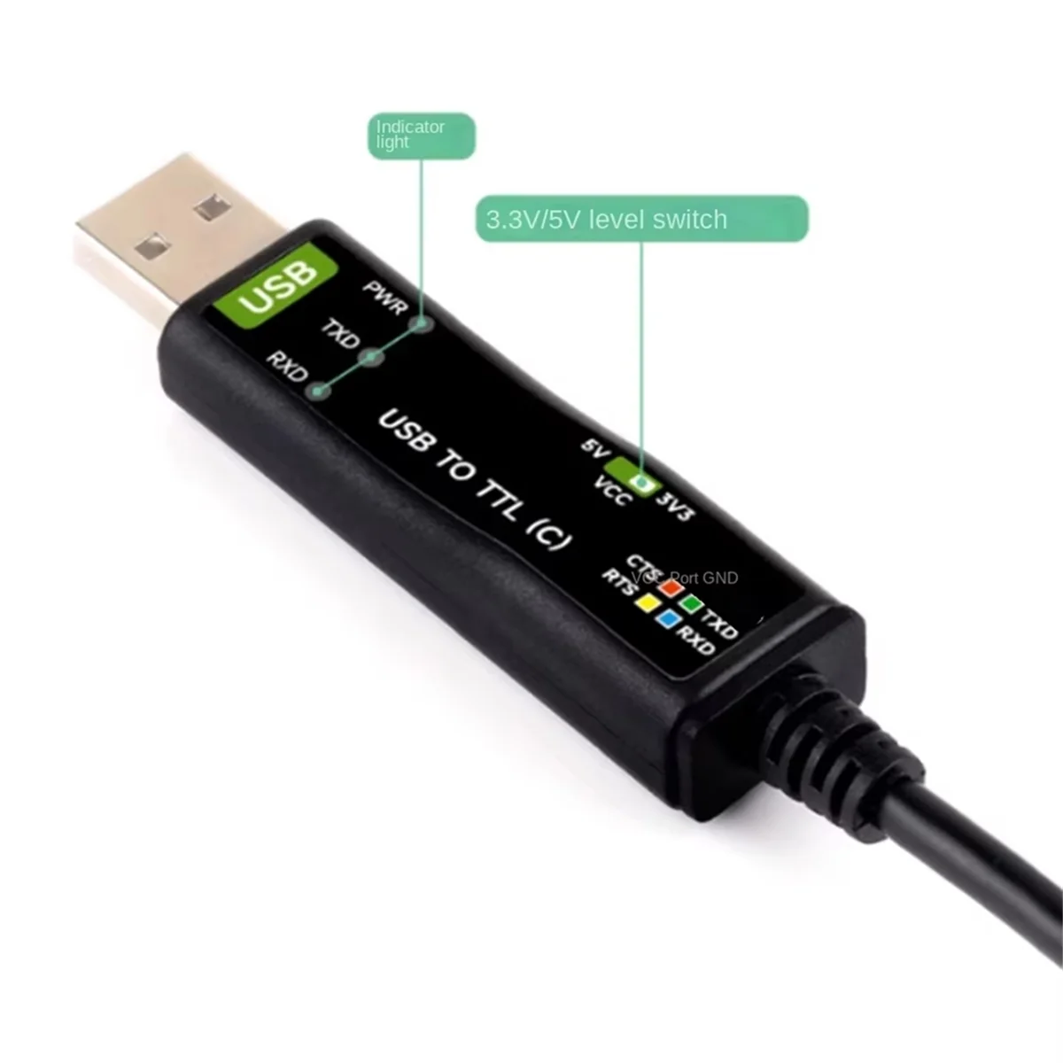 كابل تسلسلي USB من الدرجة الصناعية إلى TTL(C) 6PIN واجهة رأس فضفاضة دائرة حماية أصلية FT232RNL #2