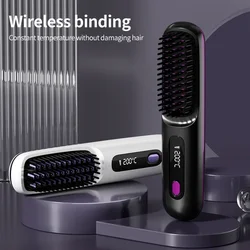 Wireless Straight Hair Comb Electric Hot Comb Mini Straight Curly Hair Two-in-one Comb Multifunctional Ceramic Hair Curler