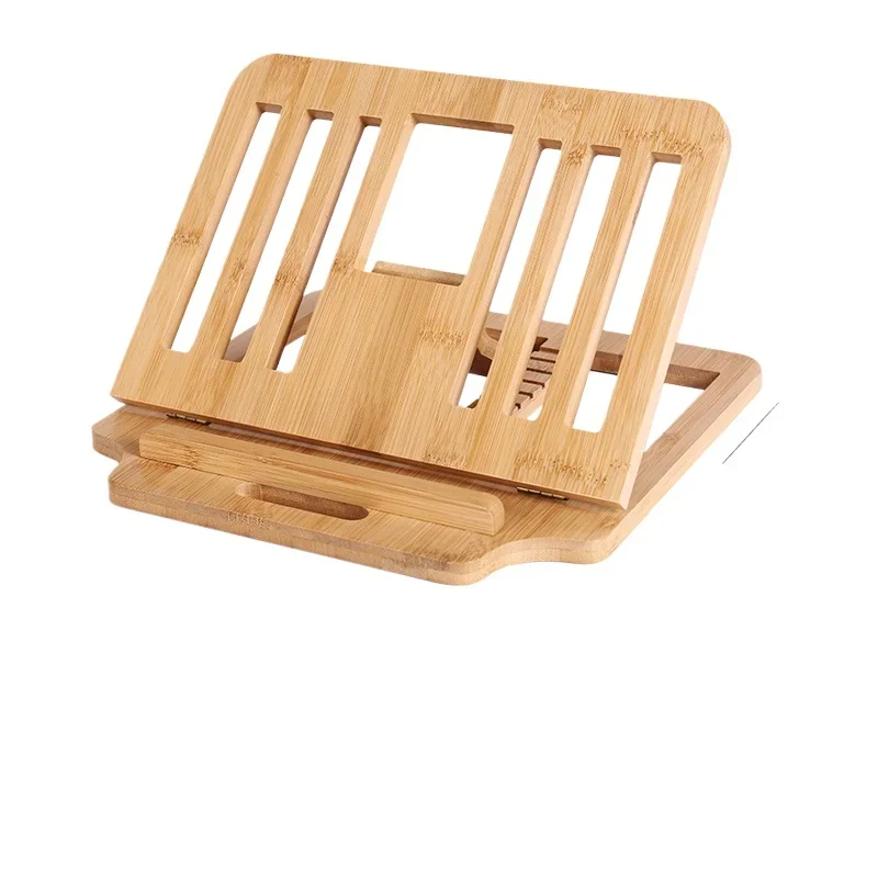 

Desktop laptop stand bamboo wood folding portable bracket heightening loose lifting shelf