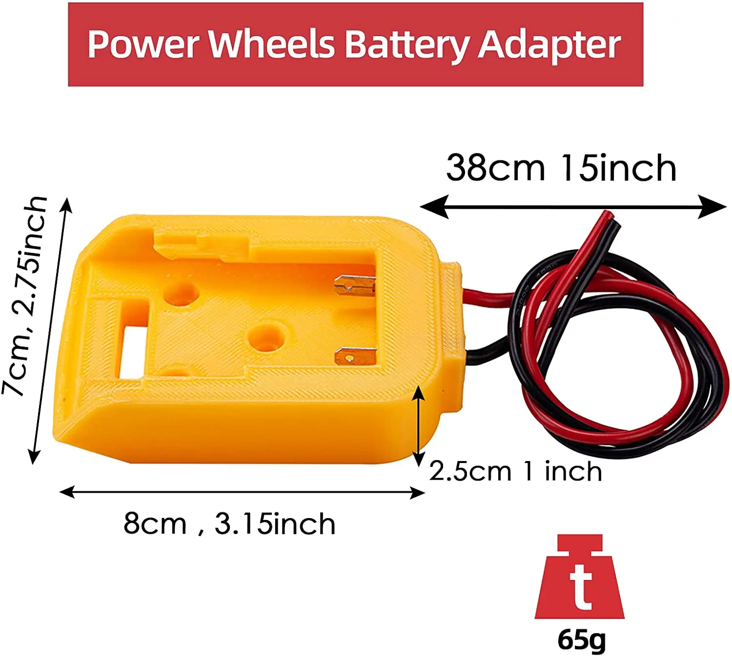Battery DIY Adapter Power Wheel Converter For DeWalt DCB182 18V Li-ion Battery  for Rc Car, Robotics, Rc Truck 14 AWG Wires