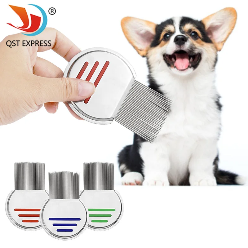 Pet Stainless Steel Needle Comb Cat and Dog Knot Removal Flea Comb Dense Toothed Brush Pet Comb