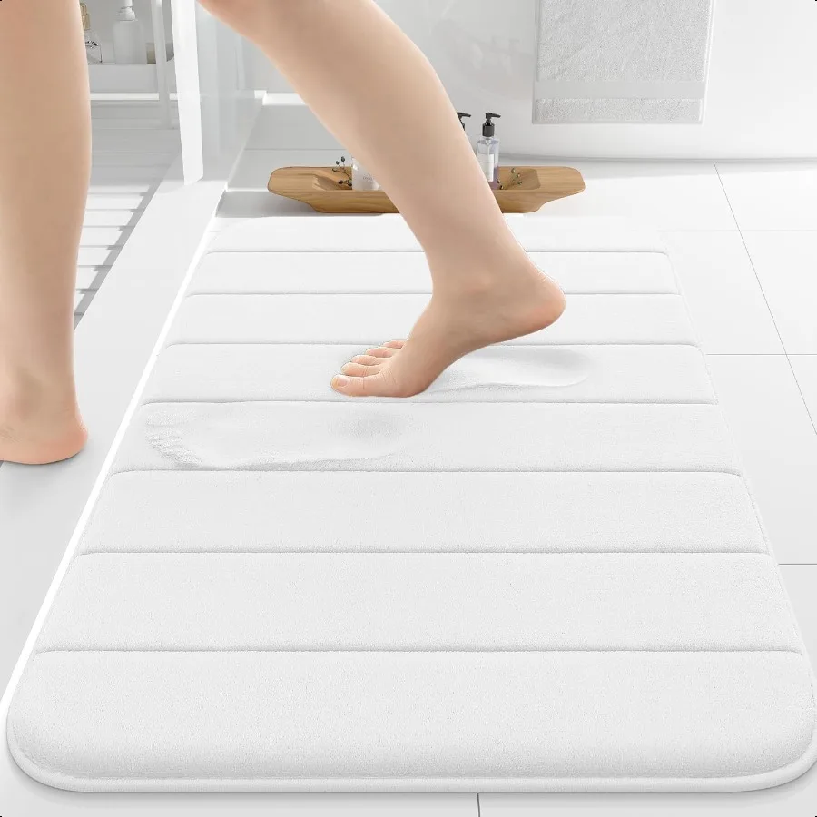 

Коврик для ванной из пены с эффектом памяти 24x16, коврики для ванной комнаты, пол в ванной, белый