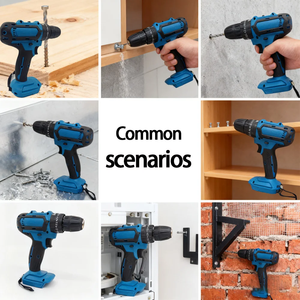 Cordless Power Drill Set Electric Screwdriver with 2 Variable Speeds Battery Included Ideal for Home DIY and Construction Projec