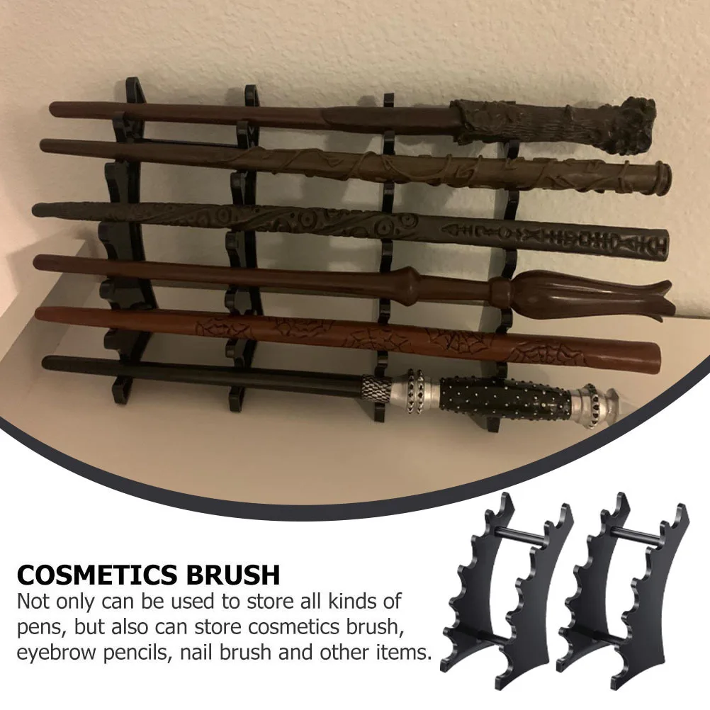 2 pezzi portapenne in acrilico a forma di arco espositore per eyeliner matita per sopracciglia pennello per trucco organizzatore per negozio al dettaglio
