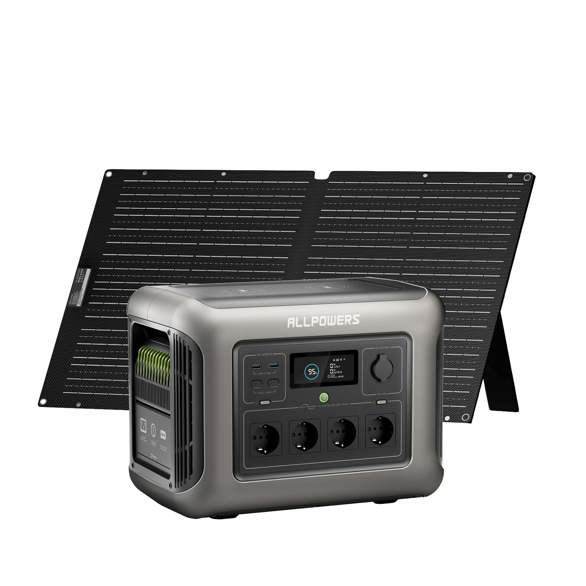 ALLPOWERS R1500 Solar Generator 1152Wh Portable Power station & 2x140W / 200W / 400W / 600W Foldable Solar panel for Camping RV