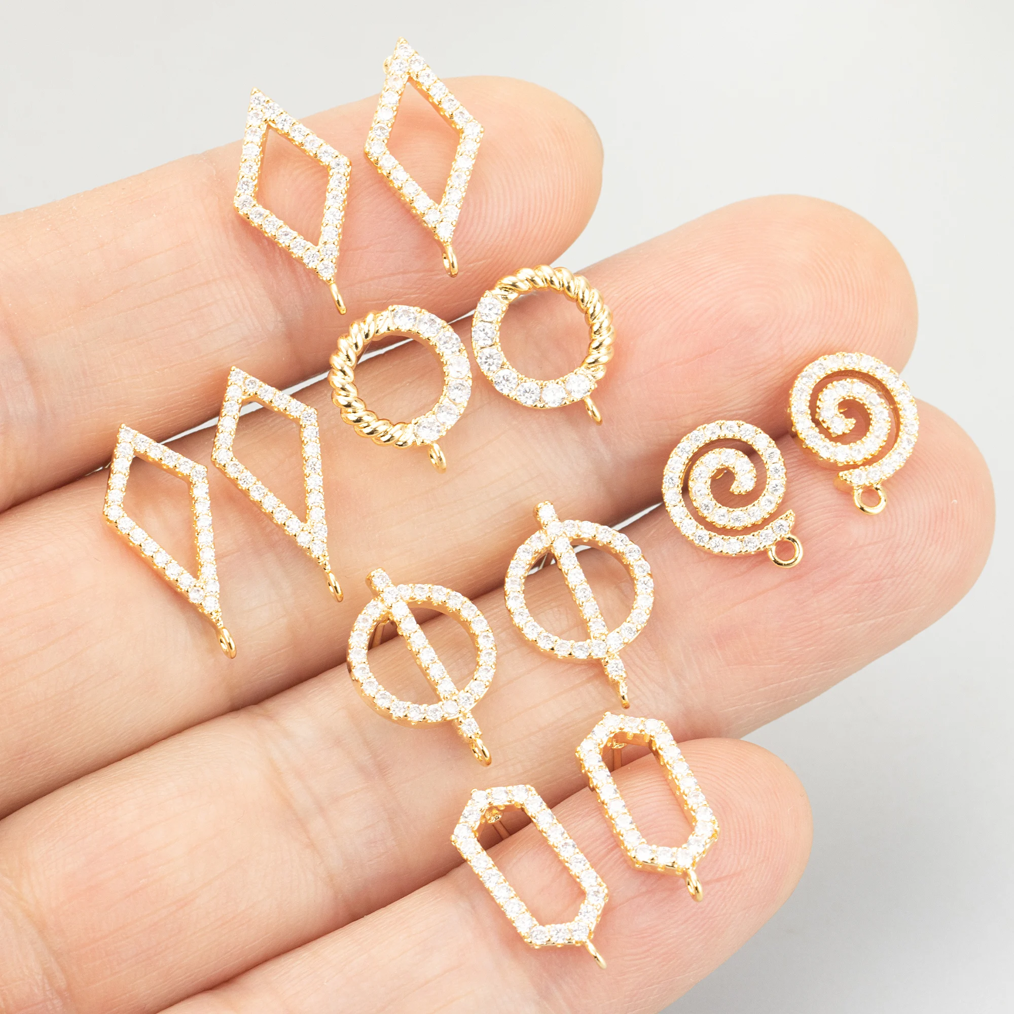 GUFEATHER,6pcs/lot,MG35,jewelry accessories,18k gold rhodium plated,copper,nickel free,charms,diy earrings,jewelry making