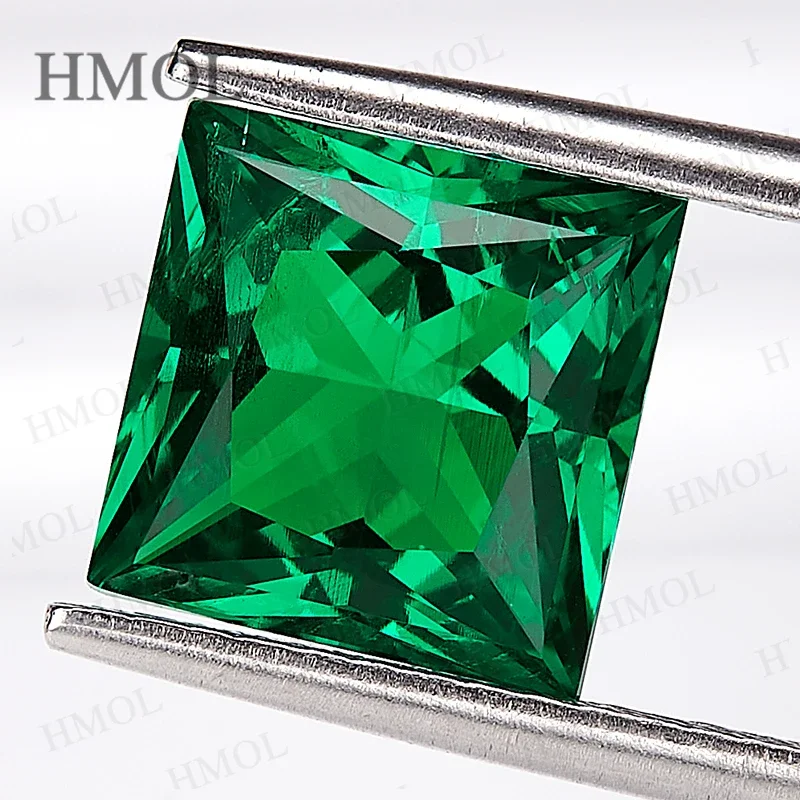 

Lab Grown Colombian Emerald Charms New Princess Cut Selectable AGL Certificate Green Color DIY Jewelry Making Materials Necklace