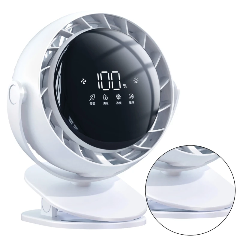 Intelligent USB Charging Fan with 4 Speed Setting for Office Study Use