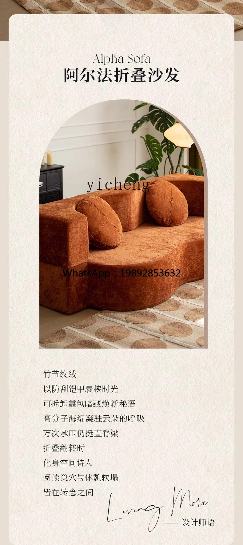 AF   sofa bed cross-border small apartment living room dismantling and washing folding lazy sofa bed