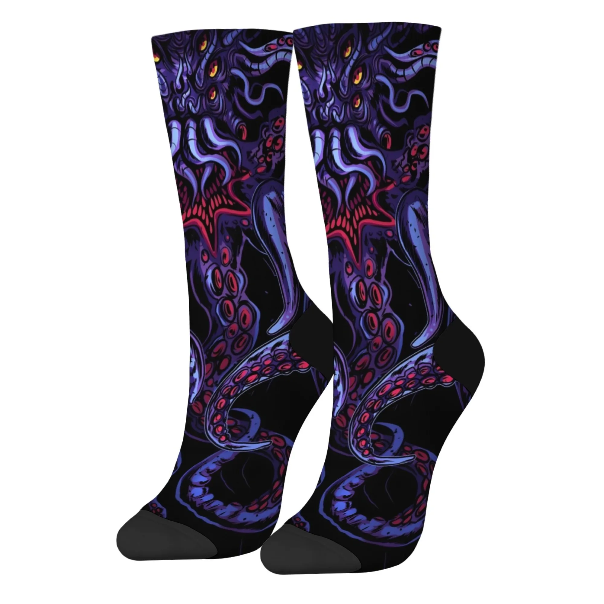 Cthulhu octopus tentacles funny socks Harajuku retro fashion men's socks novelty happy hip-hop comfortable warm non-slip socks