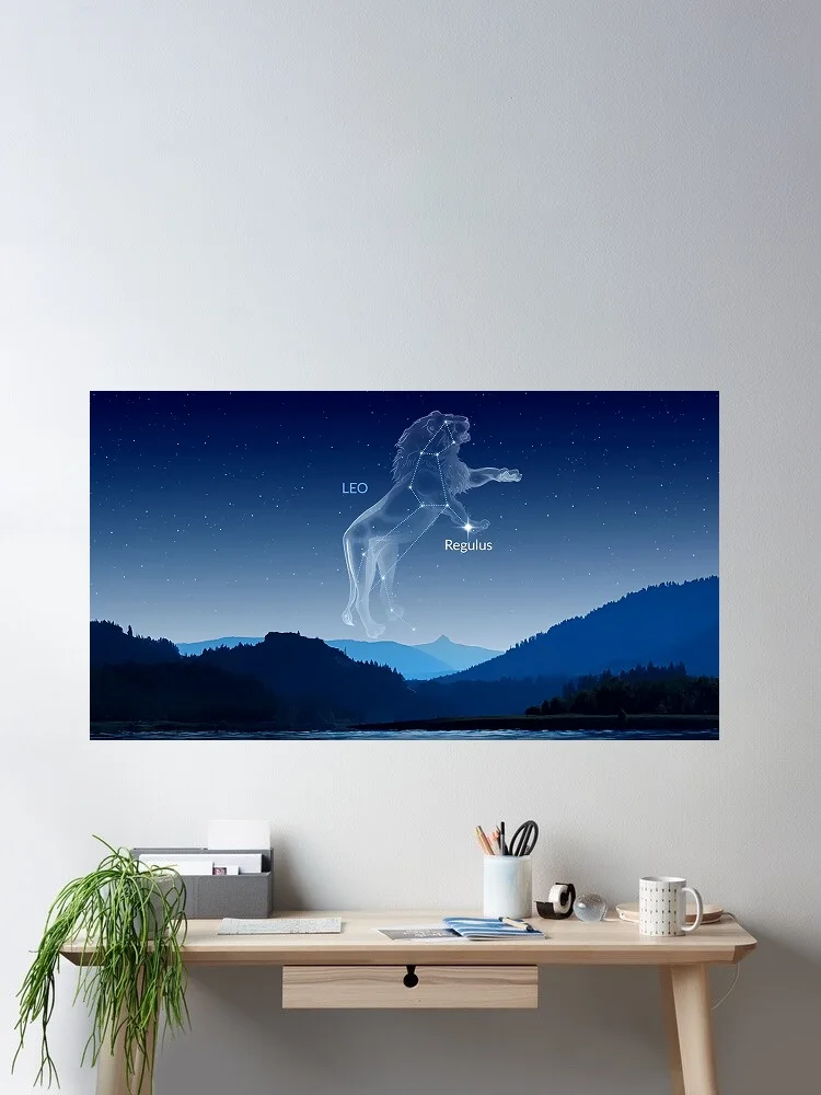 Regulus — The Little King Star In The Heart Of The Lion, Print Art Canvas Poster,Living Room , Home Wall Decor Picture