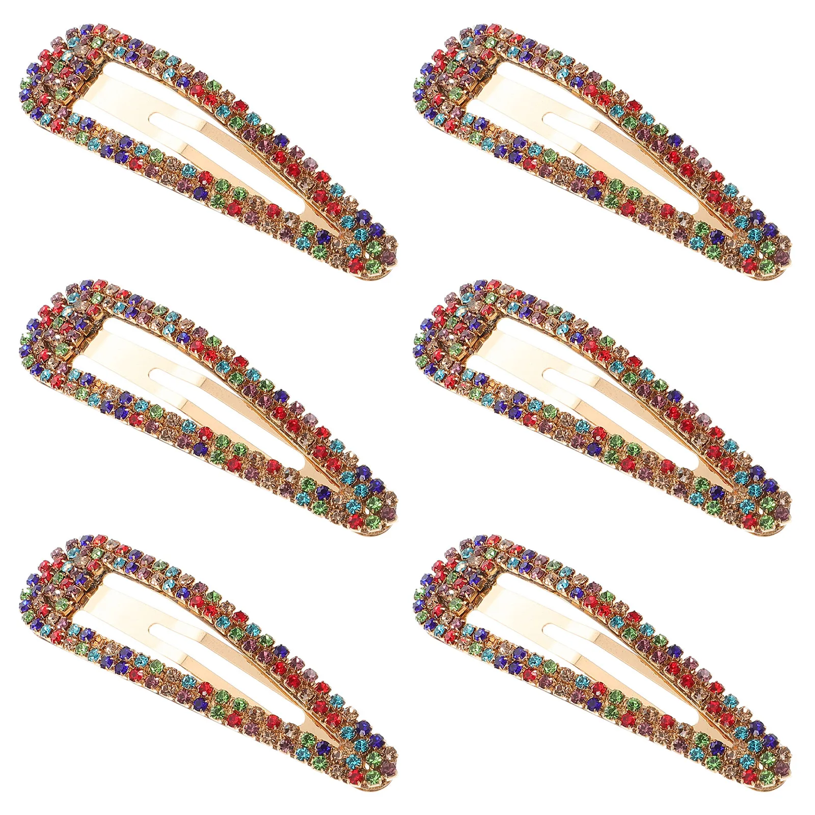 

6Pcs Bling Hair Clips Rhinestone Duckbill Snap Barrettes Shiny Secure Hold Hairpins for Wedding Bridal Kids Girls Styling Tool