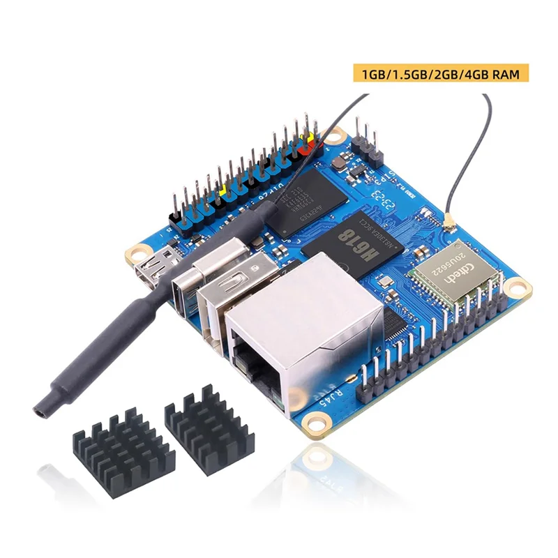 Efficient For Orange Pi Zero 3 Development Board +Heat Sink H618 Wifi5+BT 5.0 Gigabit LAN For Android 12 Debian12 Ubuntu22.04