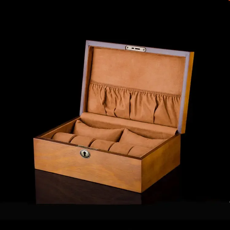 10 Slots Wood Watch Case Storage Box, Luxury Solid Wood Organizer, Display Holder For Men Gift Boxes