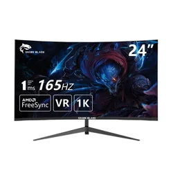 Monitores curvos de 24 pulgadas para juegos de PC, monitor LCD de 1920x1080p para portátiles, HDMI, compatible con pantallas de 165hz