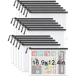 15pcs 지퍼 메쉬 문서 주머니 지퍼 주머니 학교 용품, 퍼즐, 보드 게임 공예 프로젝트에 대 한 방수 여행 주머니