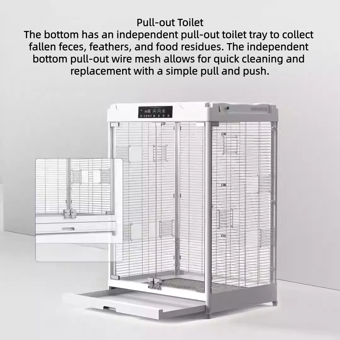 USMILEPET Luxury Smart Bird Cage For Parrots With Temperature-Controlled Circulation And App-Controlled Chamber