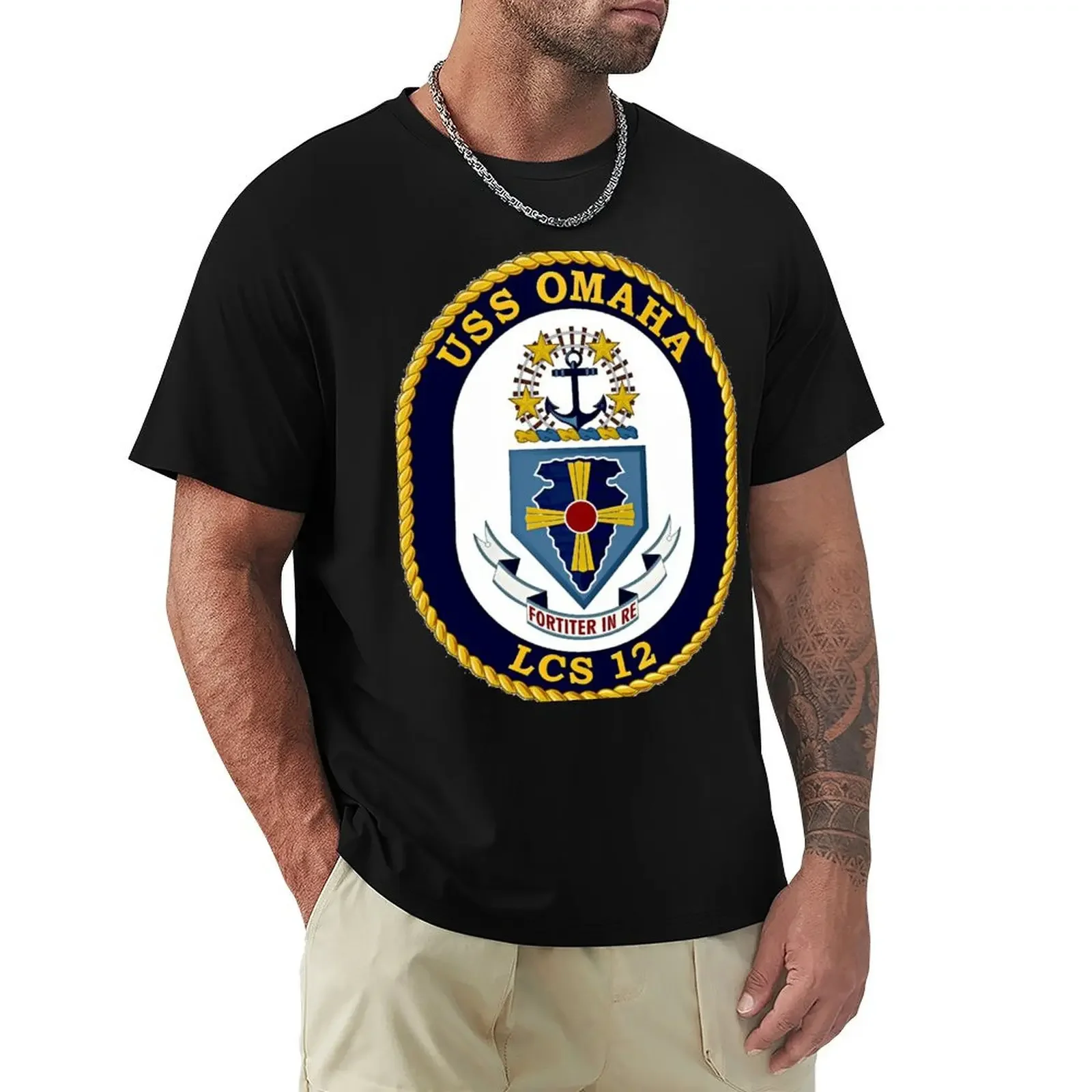 USS Omaha LCS-12 T-Shirt oversized t shirt street wear vintage anime shirt black t shirts for men