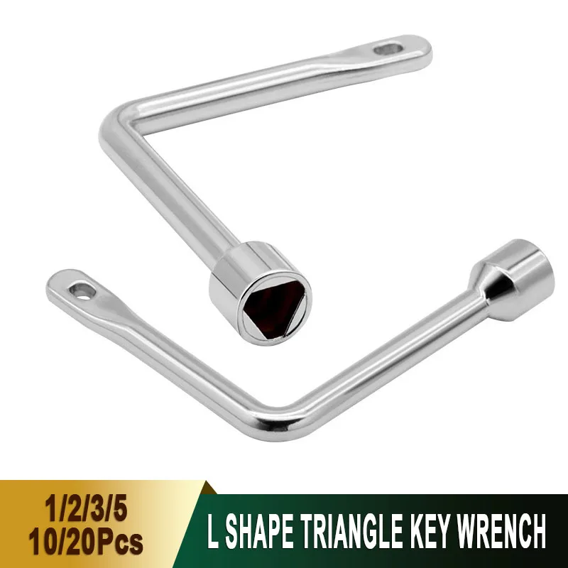 L Shape Universal Inner Triangle Key Wrench for Elevator Control Cabinet/Water Meter Valve Tool Multi-Purpose Anti-Slip Handle