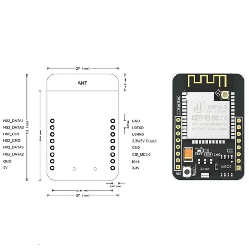 ESP32-CAM-MB moduł WiFi + moduł Bluetooth moduł kamery ESP32 płytka rozwojowa CH340 CH340G kamera 2.4G antena dla Arduino