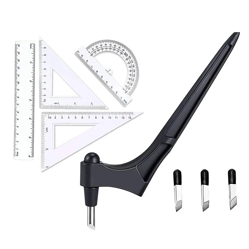 

Craft Cutting Tools For Paper Crafts With Triple-Cornered Ruler 360° Rotating Blade Knife Stainless Steel Craft Knife