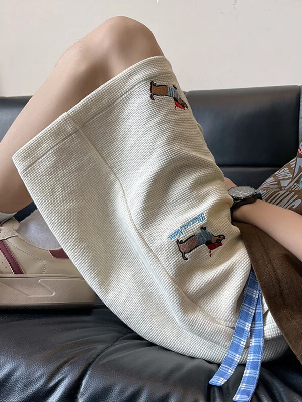 

Повседневные летние шорты для подростков с принтом таксы, свободного кроя, в американском стиле, длиной до колена, из полиэфирного волокна, для активного отдыха