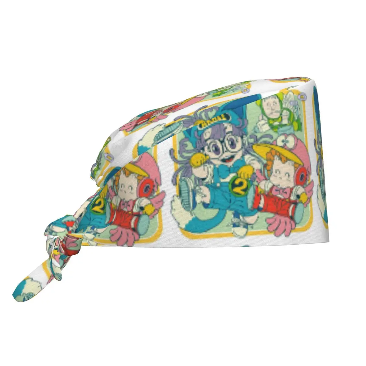 Arale And Poop Dr Slump Scrubs Cap Retro Anime belleza mascota veterinario gorra quirúrgica Unisex servicio de salud enfermería sombreros de trabajo gorra