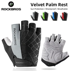 ROCKBROS guanti da ciclismo mezze dita estate uomo donna MTB guanti da bici da strada attrezzatura da ciclismo traspirante antiurto