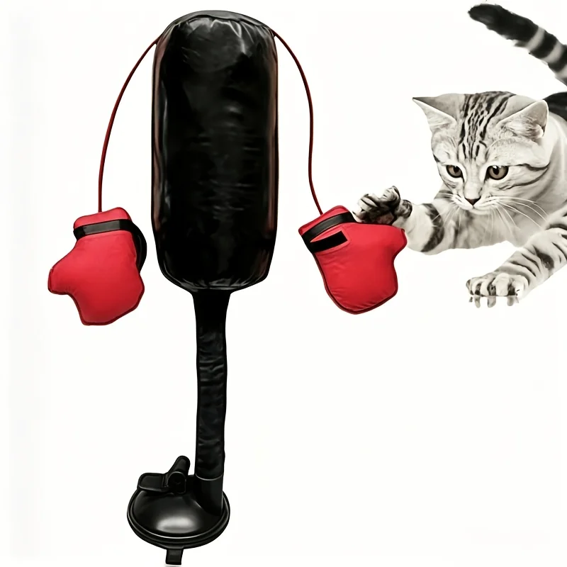 Interactive Cat Boxing Toy Cat Punching Bag Self-standing Play Gym For Kittens Stress Relief Cat Toy Durable Scratch Trainer