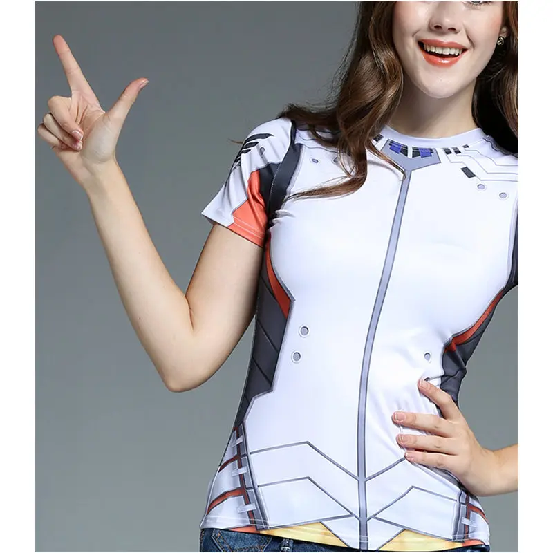 New Digital Printing Casual Short Sleeve Fashion T-shirt Overwatch 3D Printed T Shirt Tights DVA Summer Top Tee Tshirt Cosplay