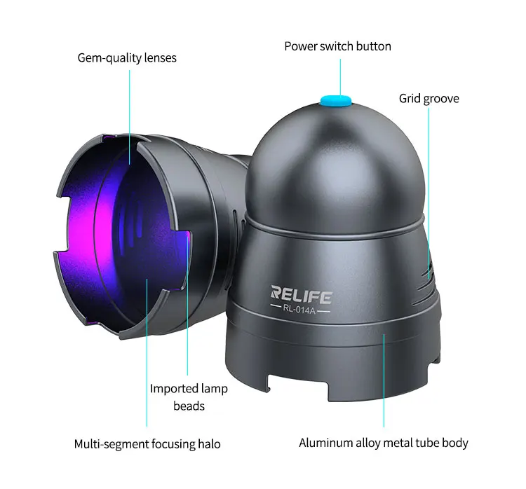 RELIFE RL-014A/D/C RL-014 Efisien UV علاج Lampu USB قابل للتعديل الوقت التبديل كشافات محمولة Manik Hijau النفط الغراء علاج Alat