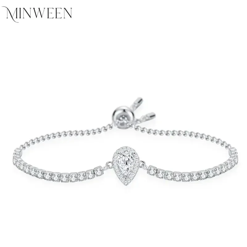 

18k Gold Plated 2ct Pear Cut Moissanite Bracelet for Women 100% S925 Silver Luxury Jewelry