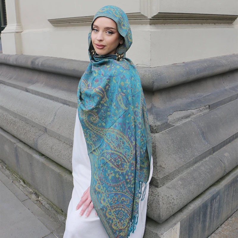 

2025 Luxury Brand Cashmere Women Scarf Printed Winter Warm Shawl and Wraps Pashmina Bandana Long Jacquard Paisley Female Foulard