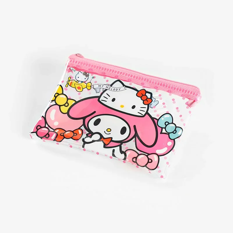 Sanrio Hello Kitty PVC-ritszakje Waterdichte transparante opbergtas voor munten en cosmetica