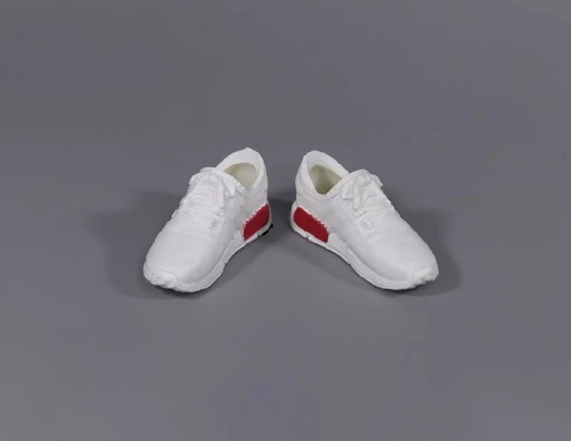 Escala 1/6 feminino preto vermelho e branco esportes lazer sapatos modelos para 12''figuras de ação corpos acessórios diy