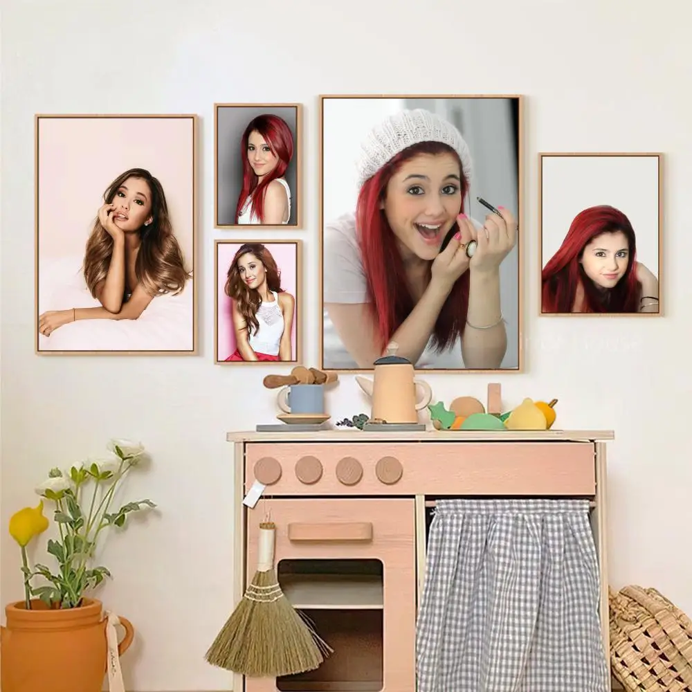 Singer A-Ariana G-Grande Poster DIY Sticky Poster Waterproof Paper Sticker Coffee House Bar Home Decor