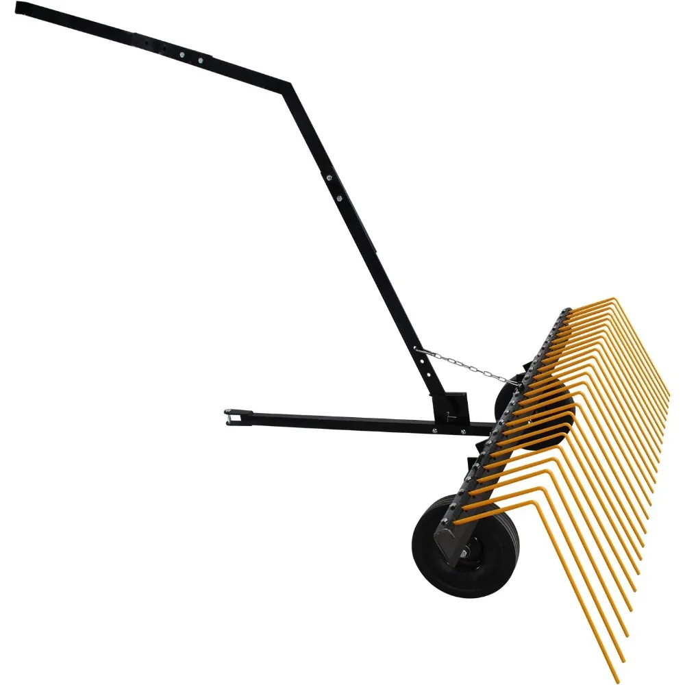 

60 in ATV Tow Behind Durable Corrosion Resistant Steel Pine Straw Rake, Landscape Rake, Dethatcher Rake for Tractor